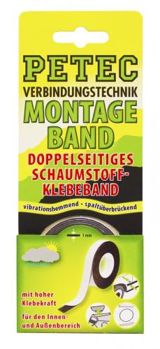 PETEC Schaumstoff-Montageband 2mx12mmx1mm